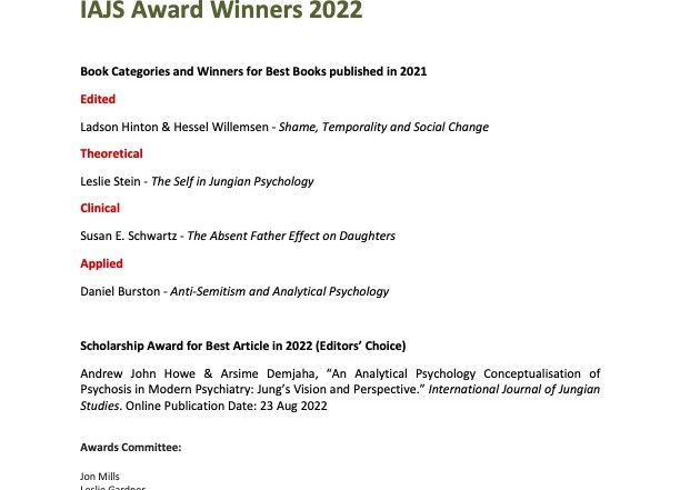 IAJS Award Winners 2022